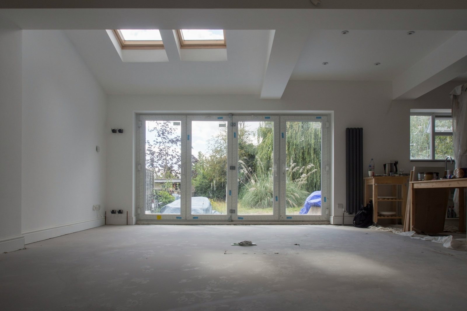 Room with new rooflights cleaned after the build